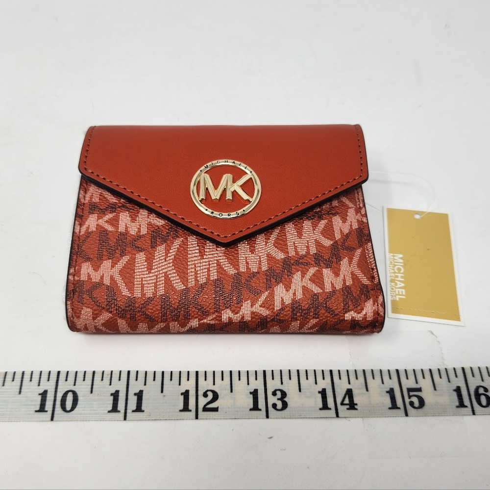 Michael Kors Signature Greenwich Envelope Trifold Wallet NWT